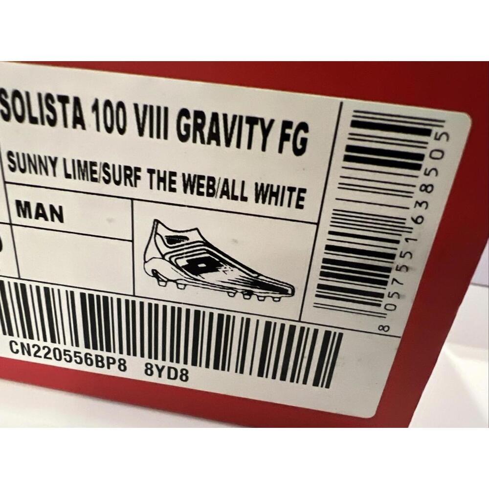 $210 Lotto Solista 100 Gravity VIII FG Soccer Cleats Unisex -Men's size 10.5 - Picture 12 of 13
